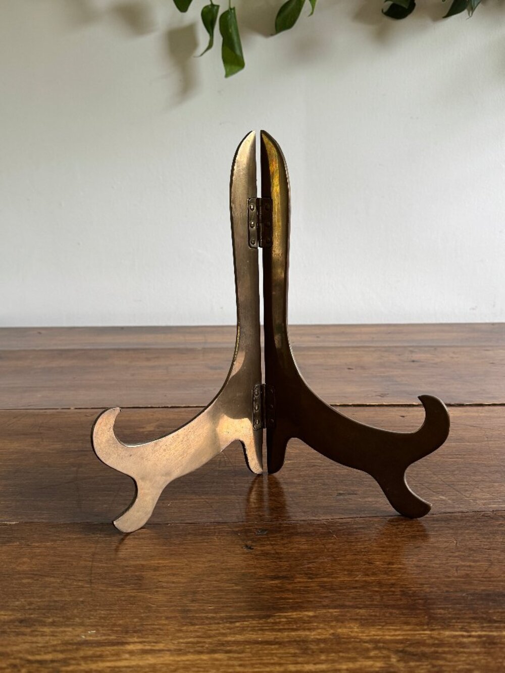 Large Vintage Brass Stand - Folding Brass Art Stand